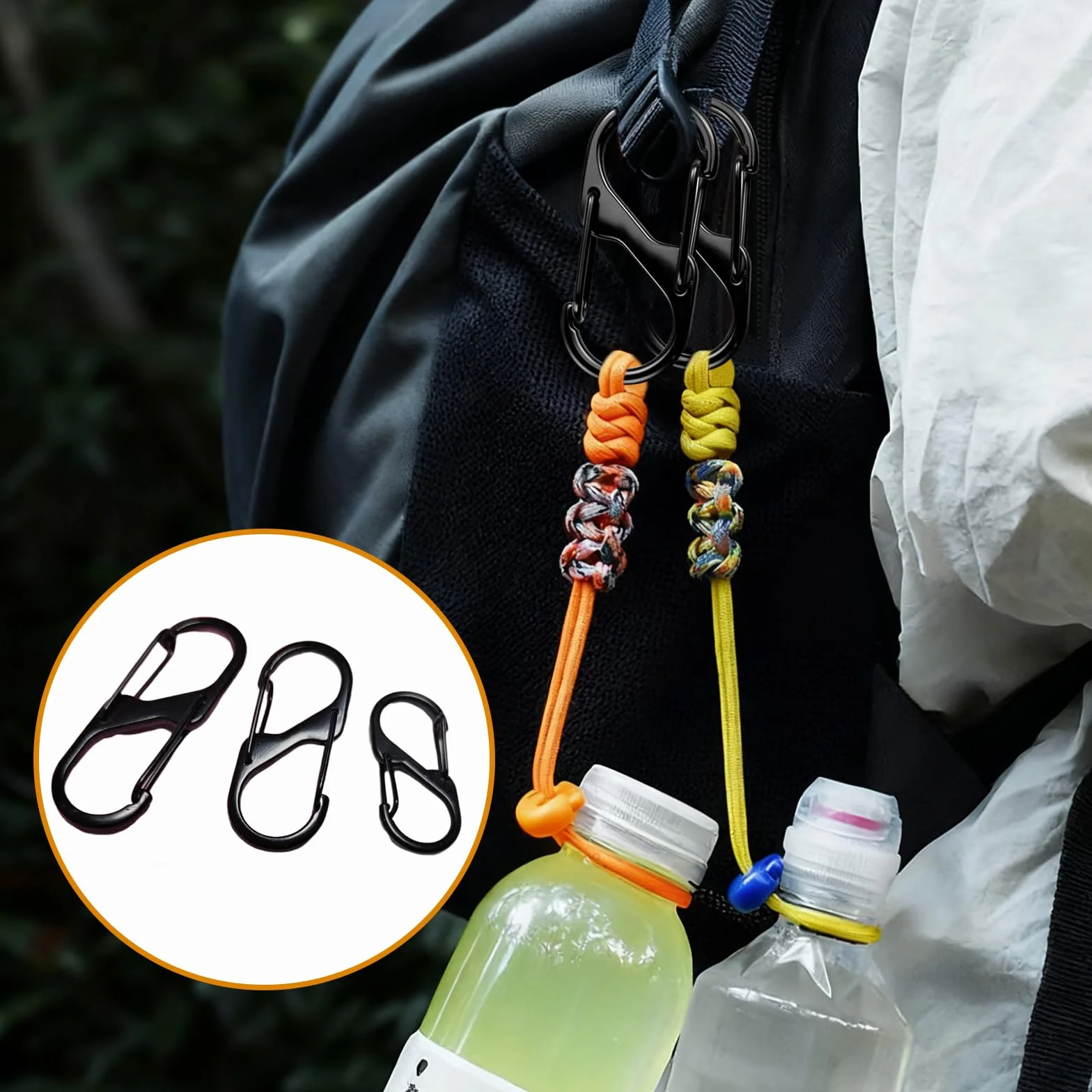 Mousquetons Métal Inoxydable Forme S 3cm 4cm 5cm Set 50 PCS pour Plein Air Randonnée Pêche Camping