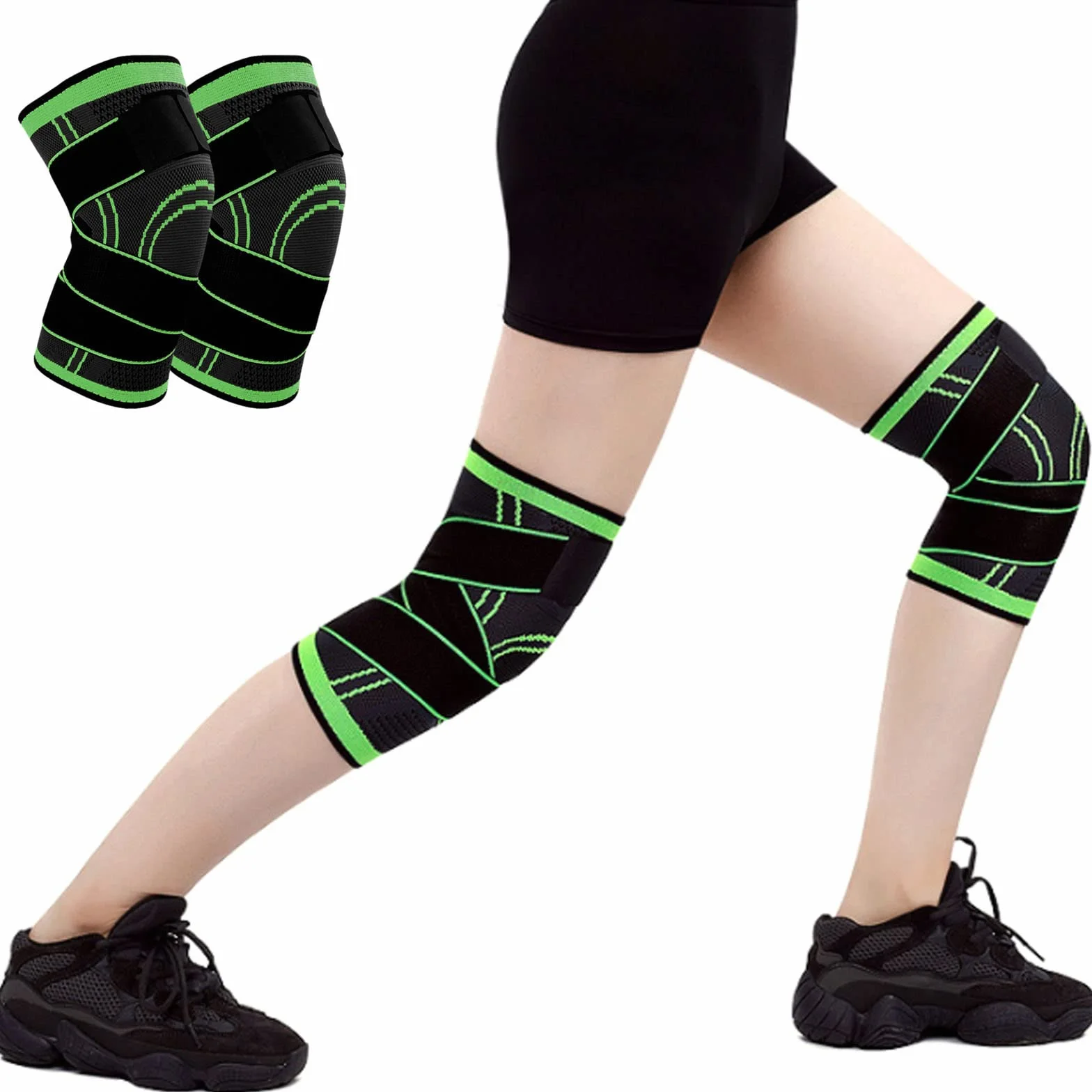 Genouillère Sport Rotulienne et Ligamentaire Compression pour Déchirure Ménisque Arthrose Genou L