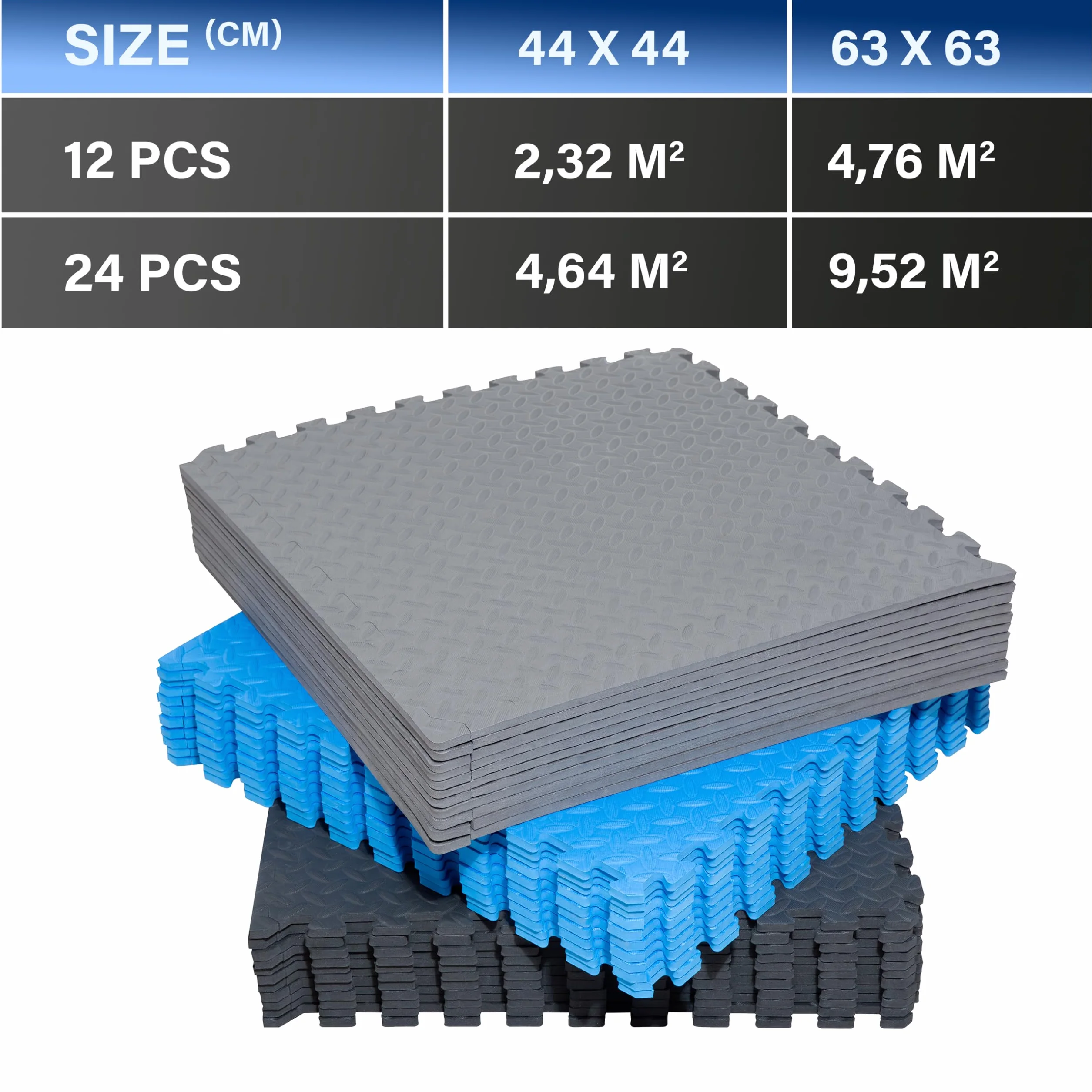 Tapis de sport Puzzle EVA 63x63x1 cm Protection Sol Garage Fitness