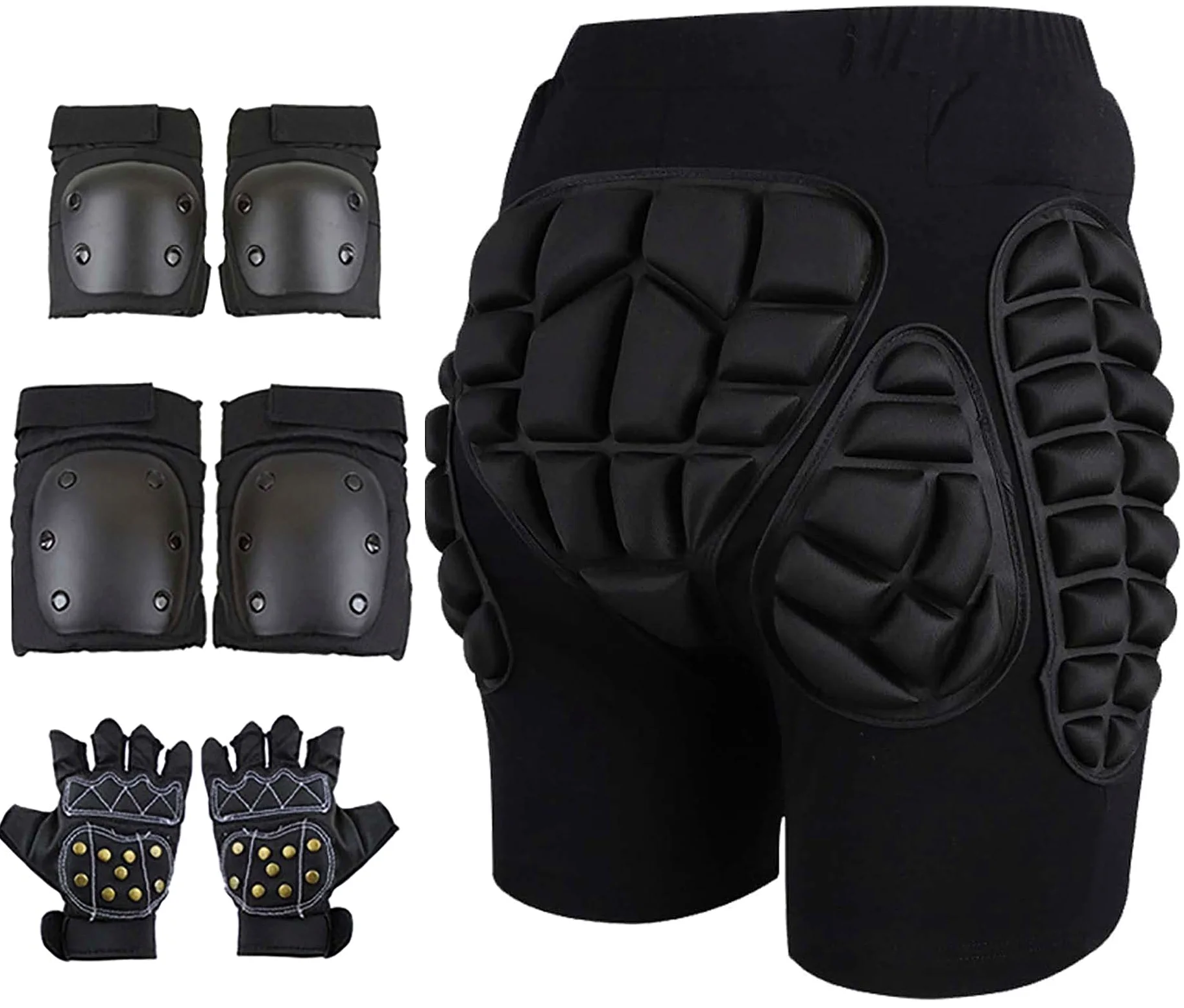 Short De Protection Rembourré Protège-Hanche Respirant Pour Patinage Snowboard Skating Ski Roller Équipement De Protection Des Fesses Pour Les Hanches (Color : C1, Size : 3XL)