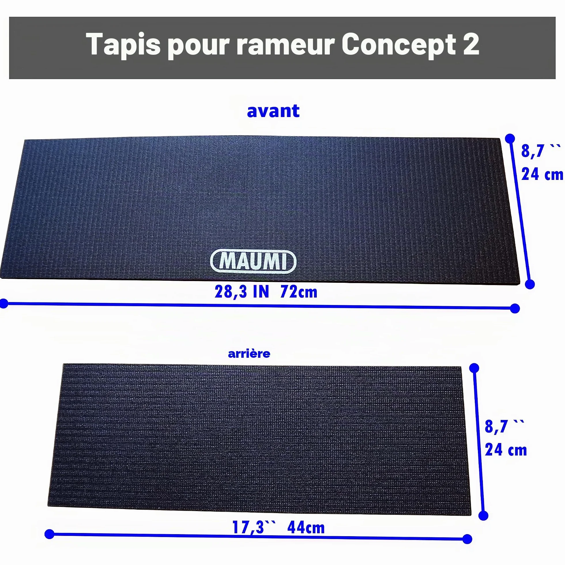 Concept2 Tapis de protection de sol en caoutchouc pour rameur, antidérapant