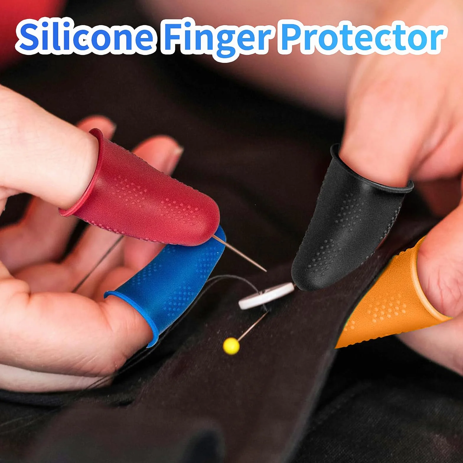 Protège Doigts en Silicone Lot de 15, 4 Tailles XS/S/M/L pour Couture Colle Chaude Cire Résine