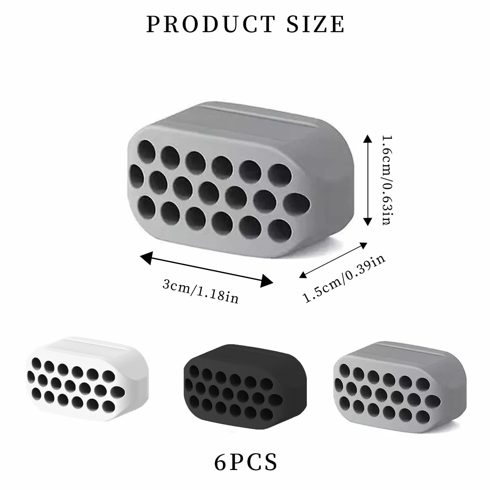 Jaw Trainer Hommes Femmes, 6 Pièces Silicone Gomme Machoire Musculation, Jawline Exercice Double Menton