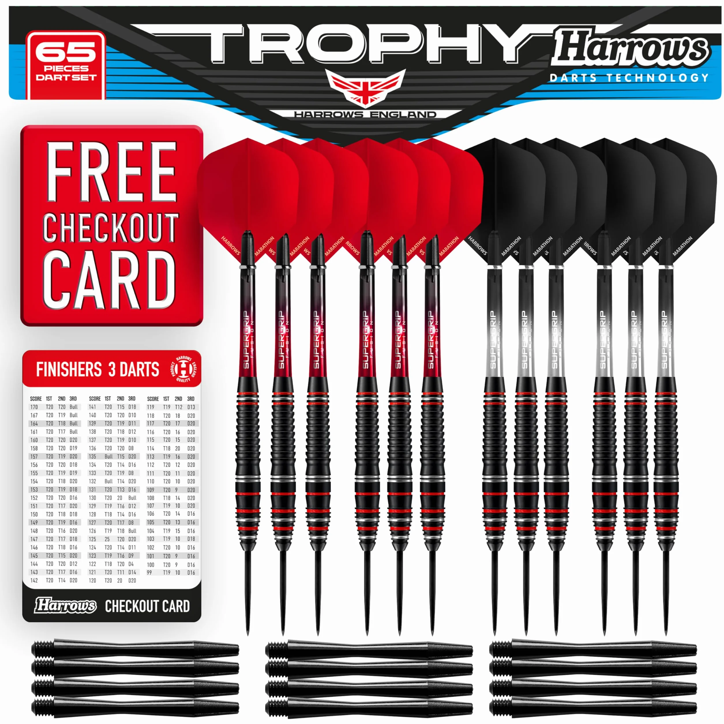 Harrows Trophy Ultimate Bundles ensemble de fléchettes avec accessoires fléchettes à pointe en acier