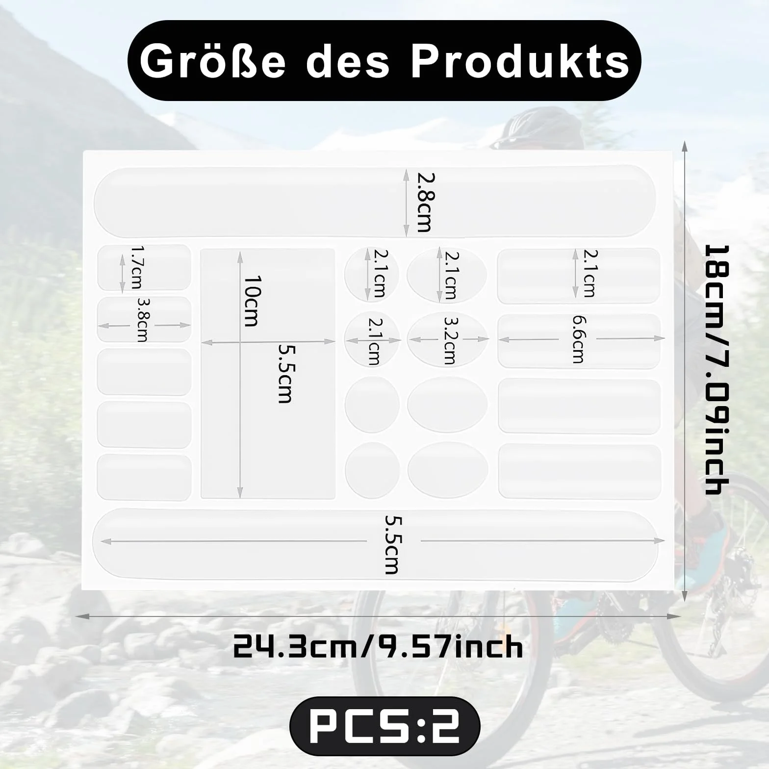 Lot de 2 autocollants de protection pour cadre de vélo, film de protection de peinture