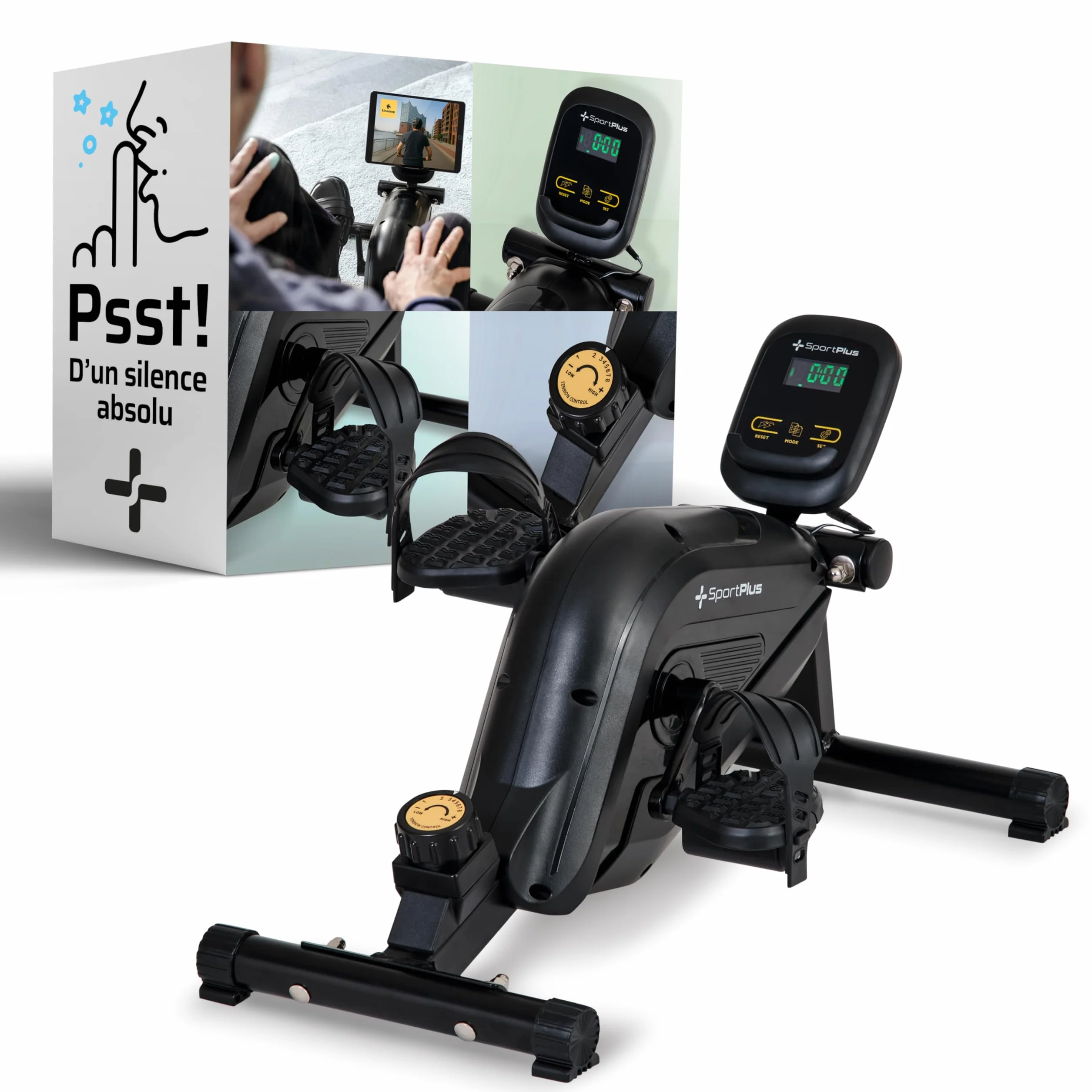 Sportplus Mini vélo d'appartement avec Frein magnétique 8 Niveaux résistance Ordinateur d'entraînement