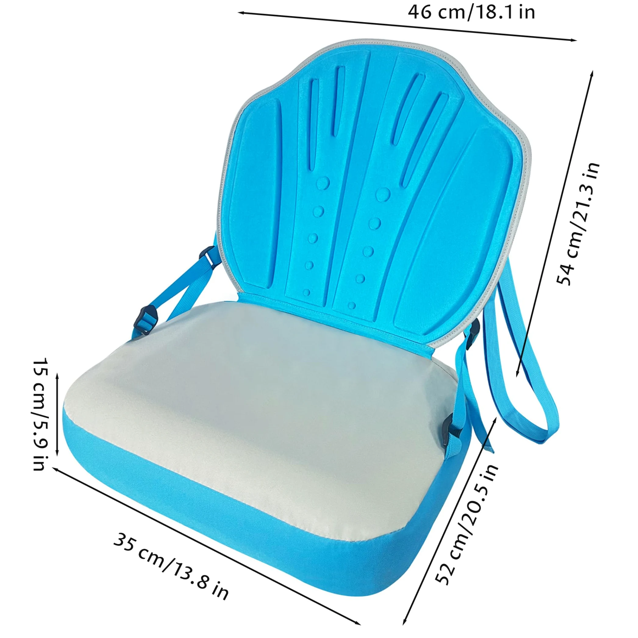 Siège de Paddleboard Gonflable, sièges de Kayak réglables avec Poche Rangement – ​​Bleu et Blanc – Planche Paddle pour Planches gonflables