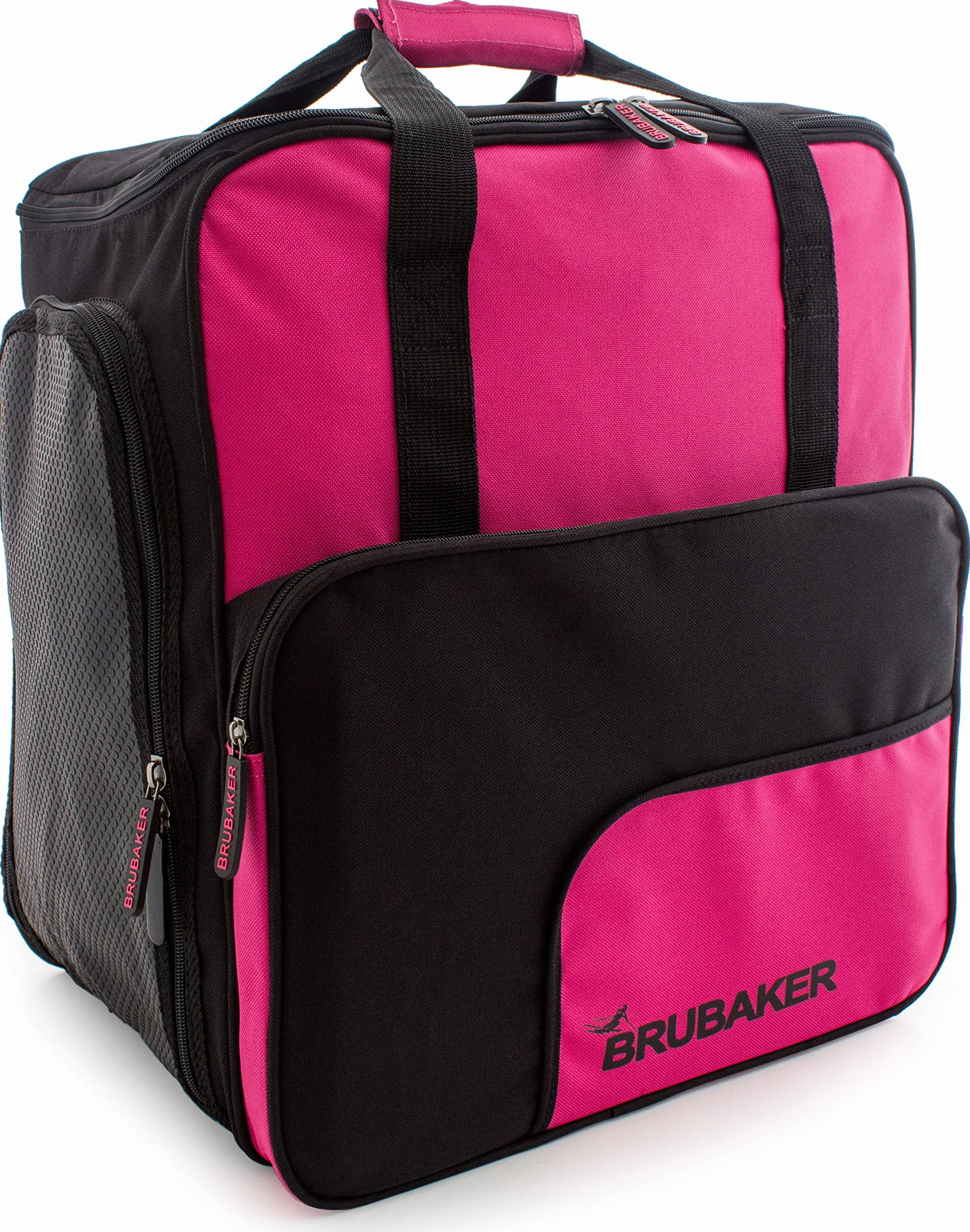 BRUBAKER Sac à Chaussures de Ski Super Function 2.0 Housse à Skis Carver Pro 2.0 170 cm Fuchsia Flou Noir