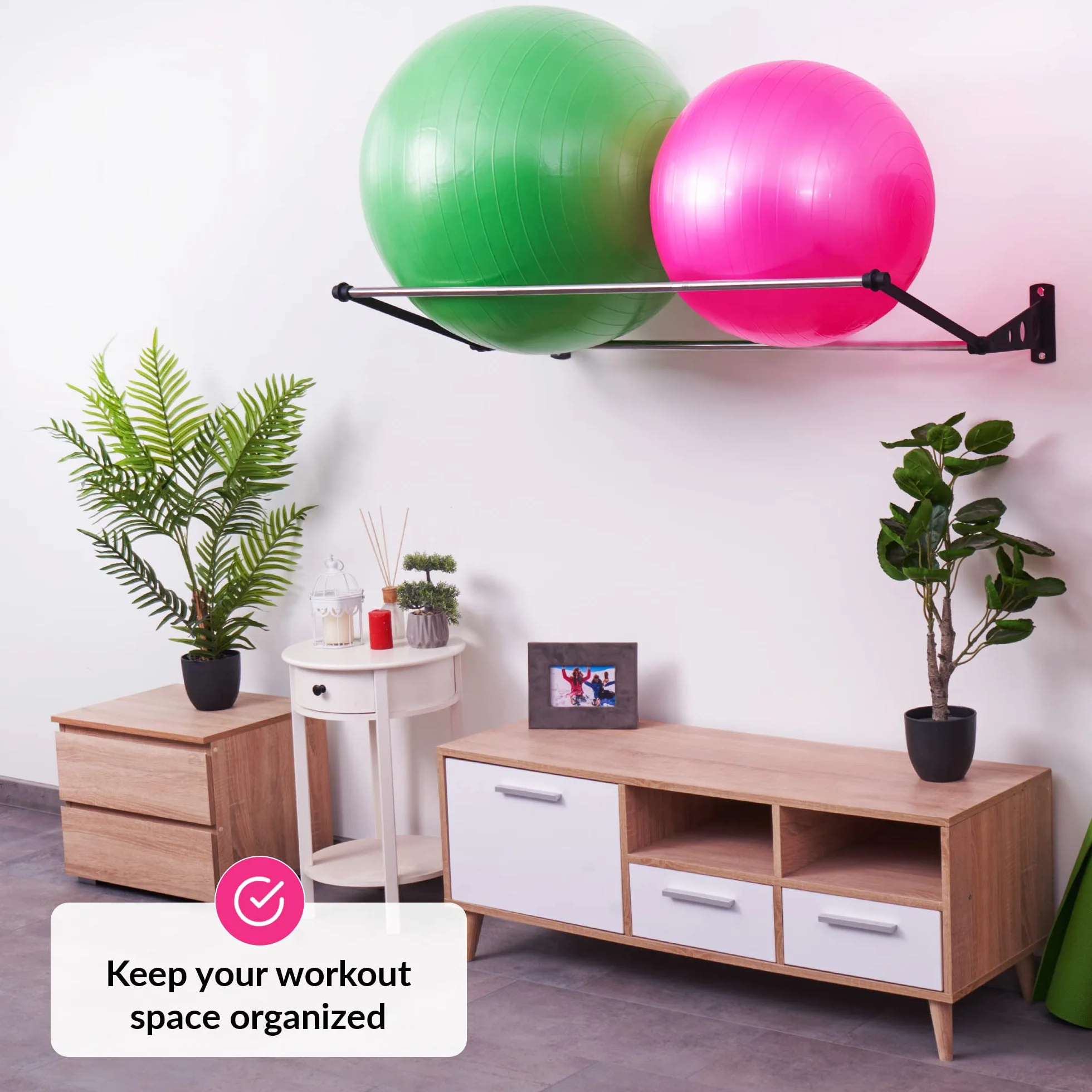 Support Mural Pour Ballons d'Exercice | Support Ballons de Yoga Fitness Thérapie Stabilité