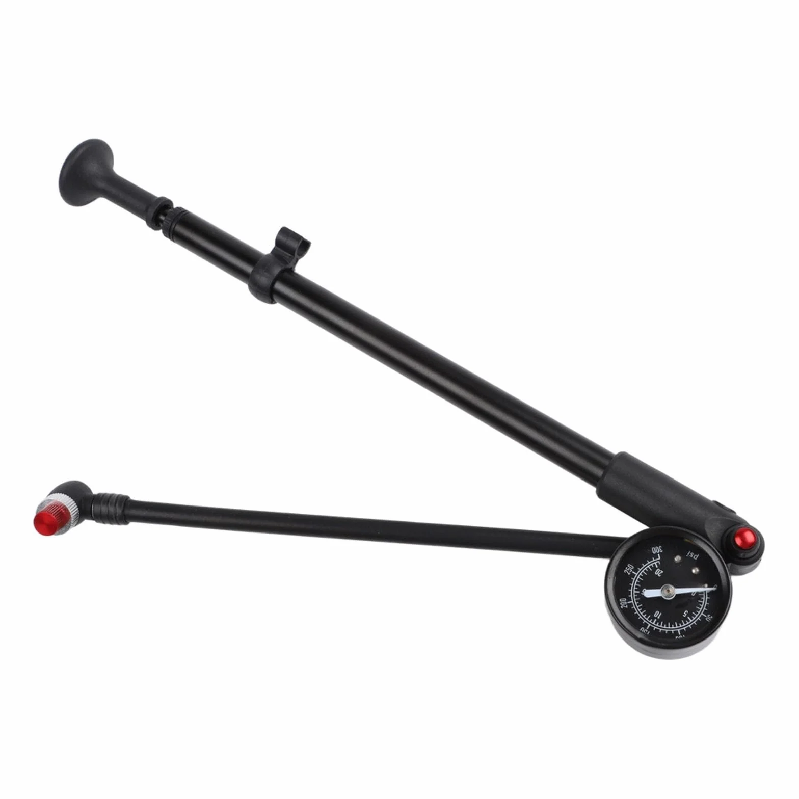 Pompe à chocs de vélo 300 PSI en aluminium pour VTT suspension fourche amortisseur arrière pneu valve double AV PV