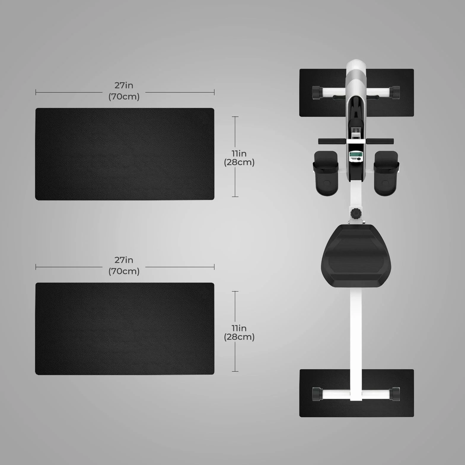 Tapis Home Trainer 6mm PVC Protection Équipement Fitness 28x70cm 2pcs