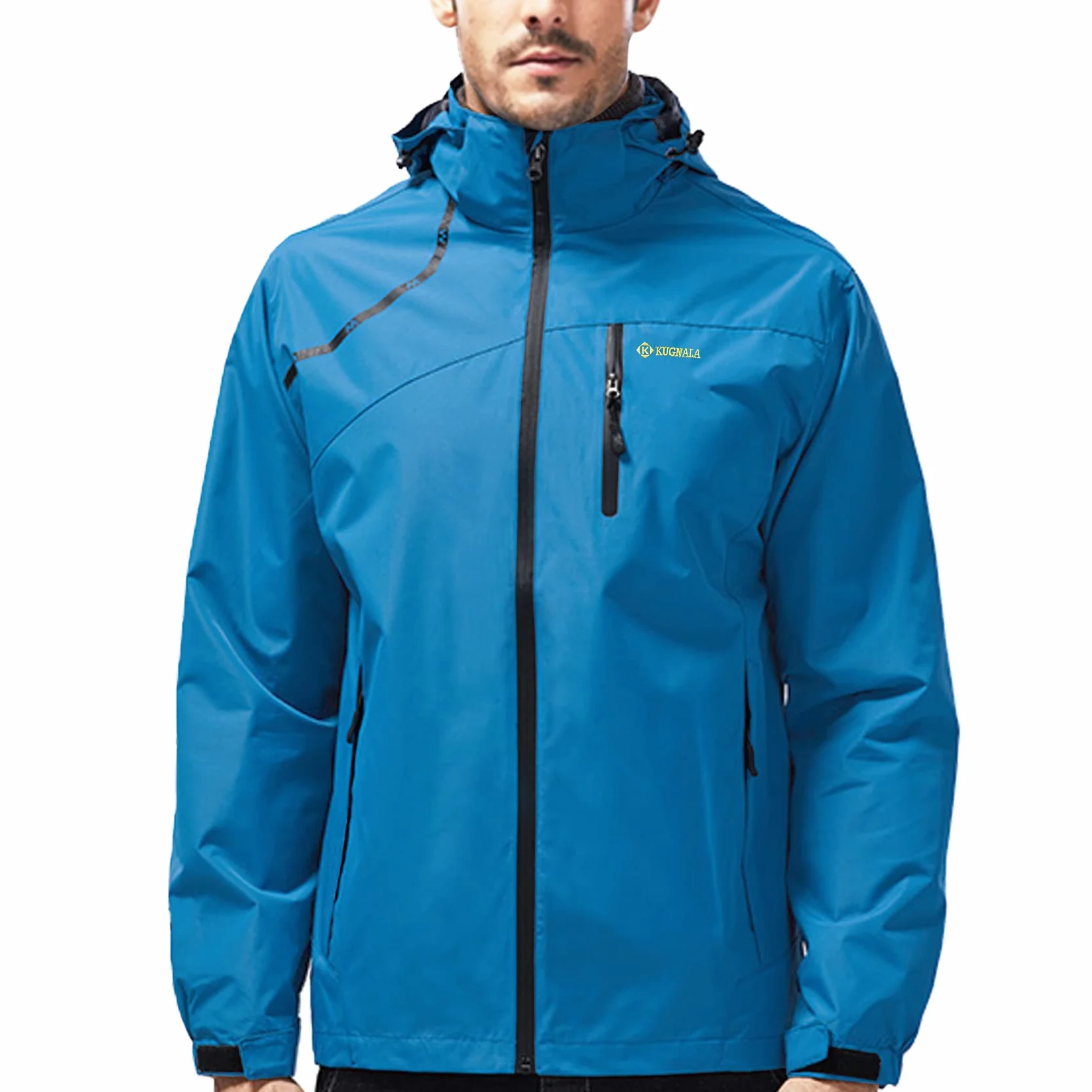 Veste imperméable coupe-vent homme capuche course randonnée cyclisme voyage M à 7XL
