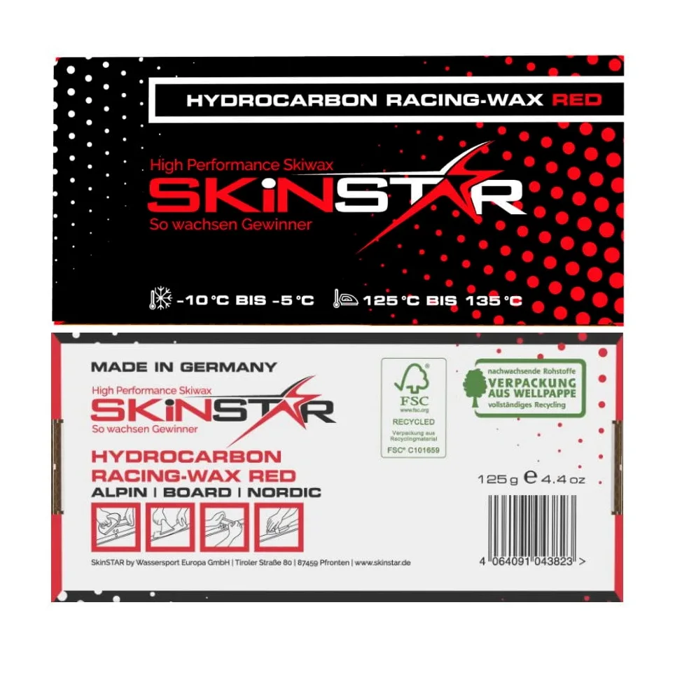 SkinStar Démarreur Ski Cire Kit, Fer de fartage Brosse hydrocarbonwachs 7 éléments
