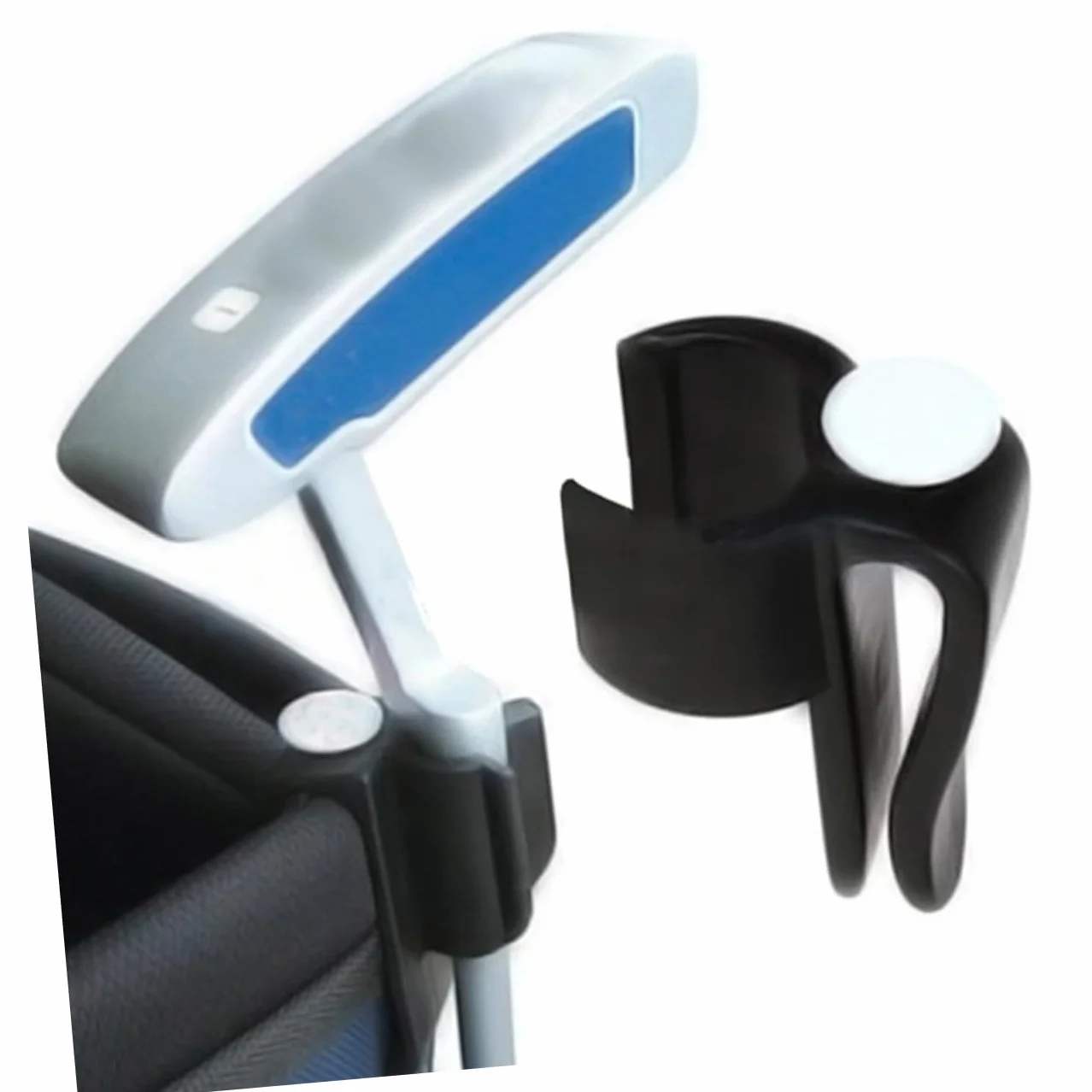 Lot de 2 Clips Support de Putter Noir PP pour Golf, Pince de Club Sécurisée