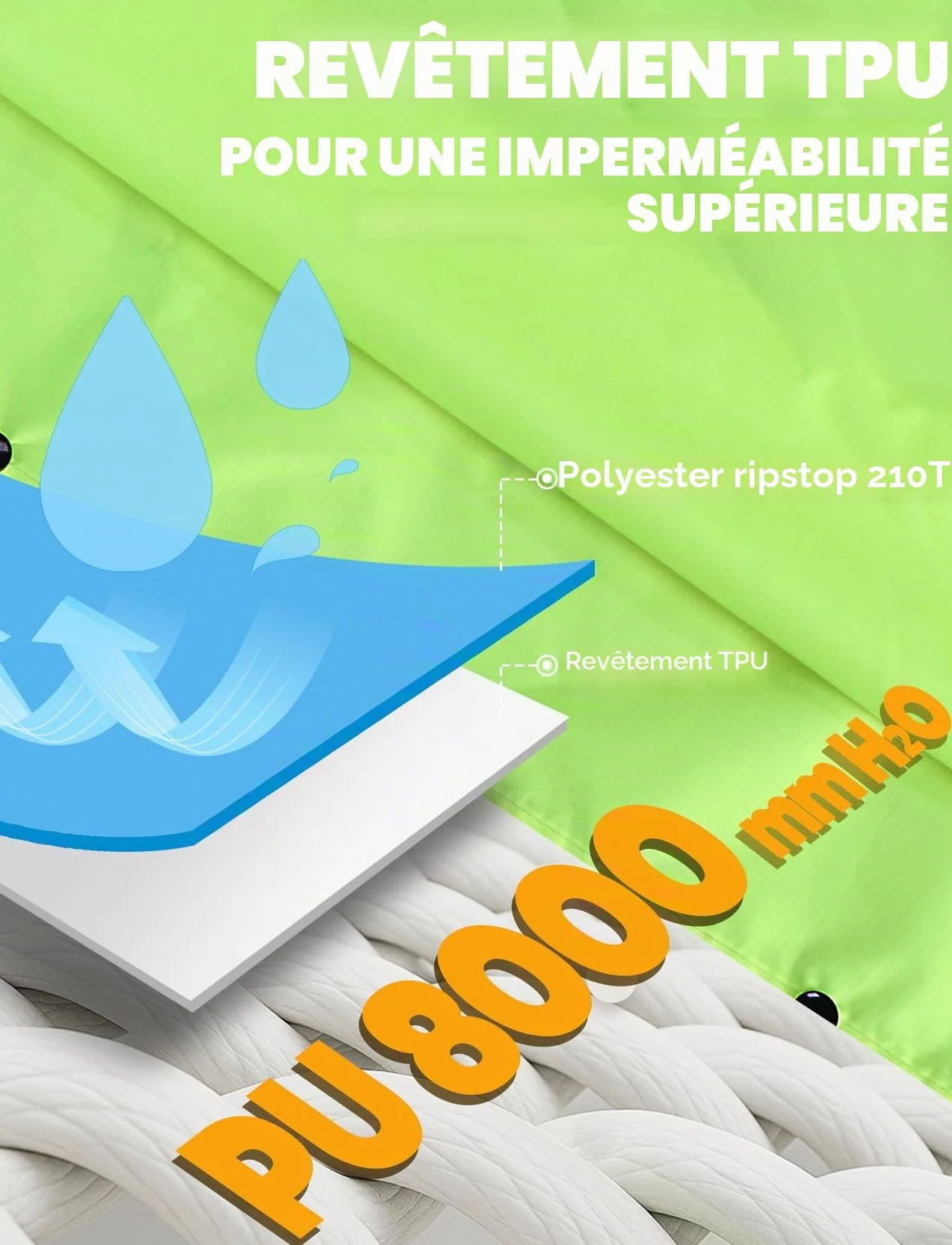 ANYOO Poncho imperméable réutilisable respirant avec capuche Taille Unique