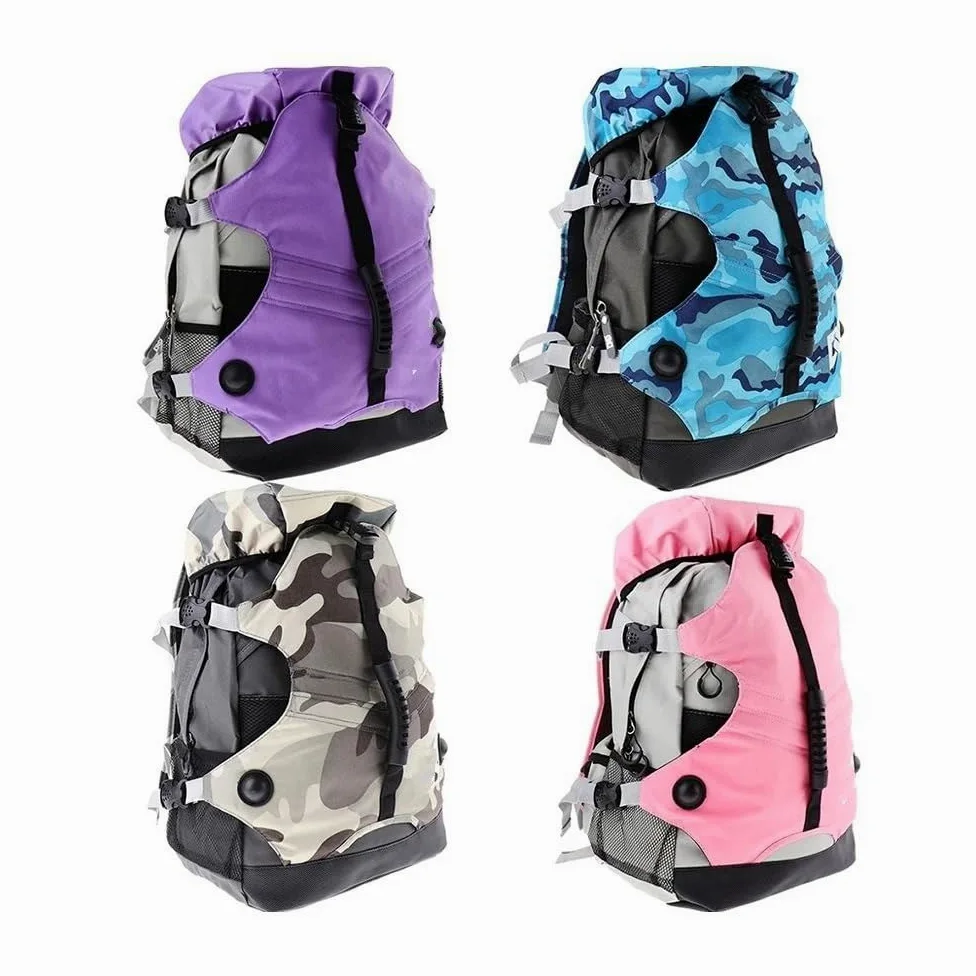 Housse Ski Sac Ski Sacs de Plein air Unisexe Professionnel Patins à roulettes Sac à Dos Sports de Plein air Sac à Dos Durable Multi-Poche(Black 2)
