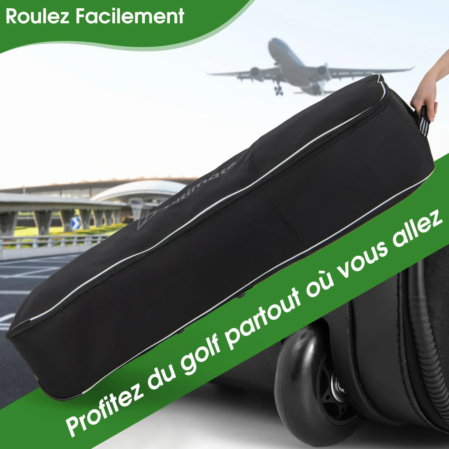 GOPLUS Sac de Voyage de Clubs de Golf avec Roulettes, Housse en Tissu Oxford Imperméable Pliable