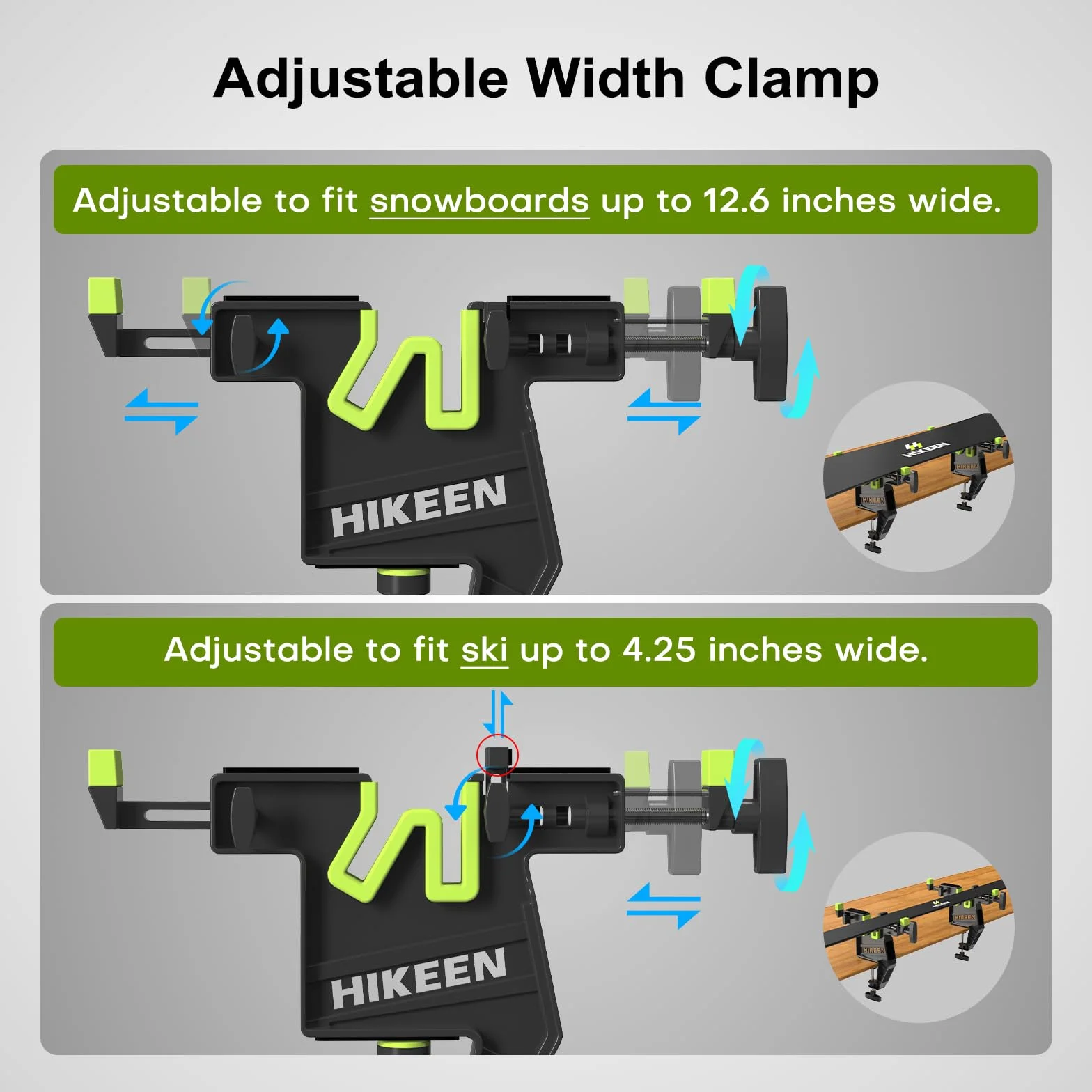 BOOSTEADY Étau pour Ski et Snowboard Réglable Réparation Cirage 2PCS Patins Antidérapants Horizontal Vertical 45°
