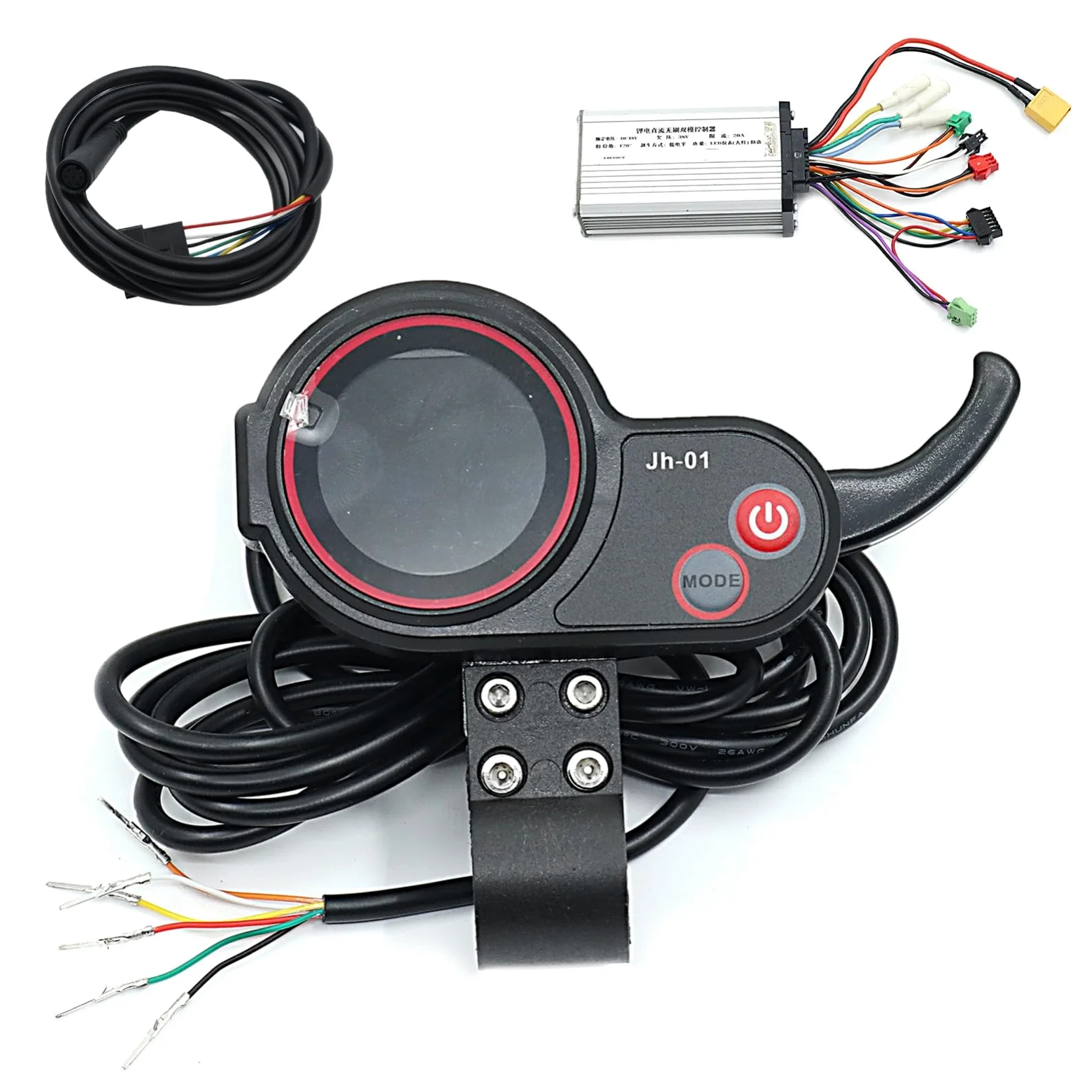 Trottinette électrique avec écran LCD - Interrupteur d'alimentation - 36 V - 48 V - Compteur de vitesse universel 2 en 1 pour vélo électrique JH-01 (36 V)