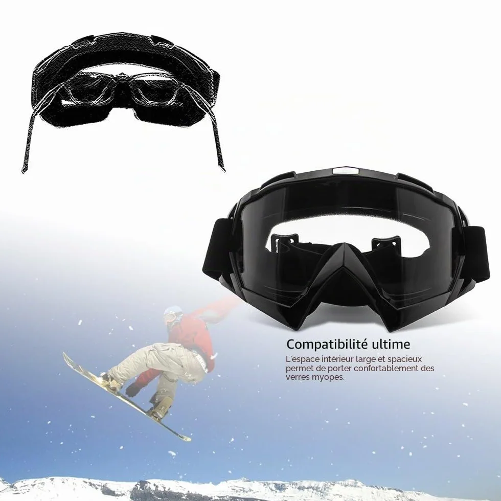 Lunette de Moto Cross, Lunettes de Protection réglables anti-UV
