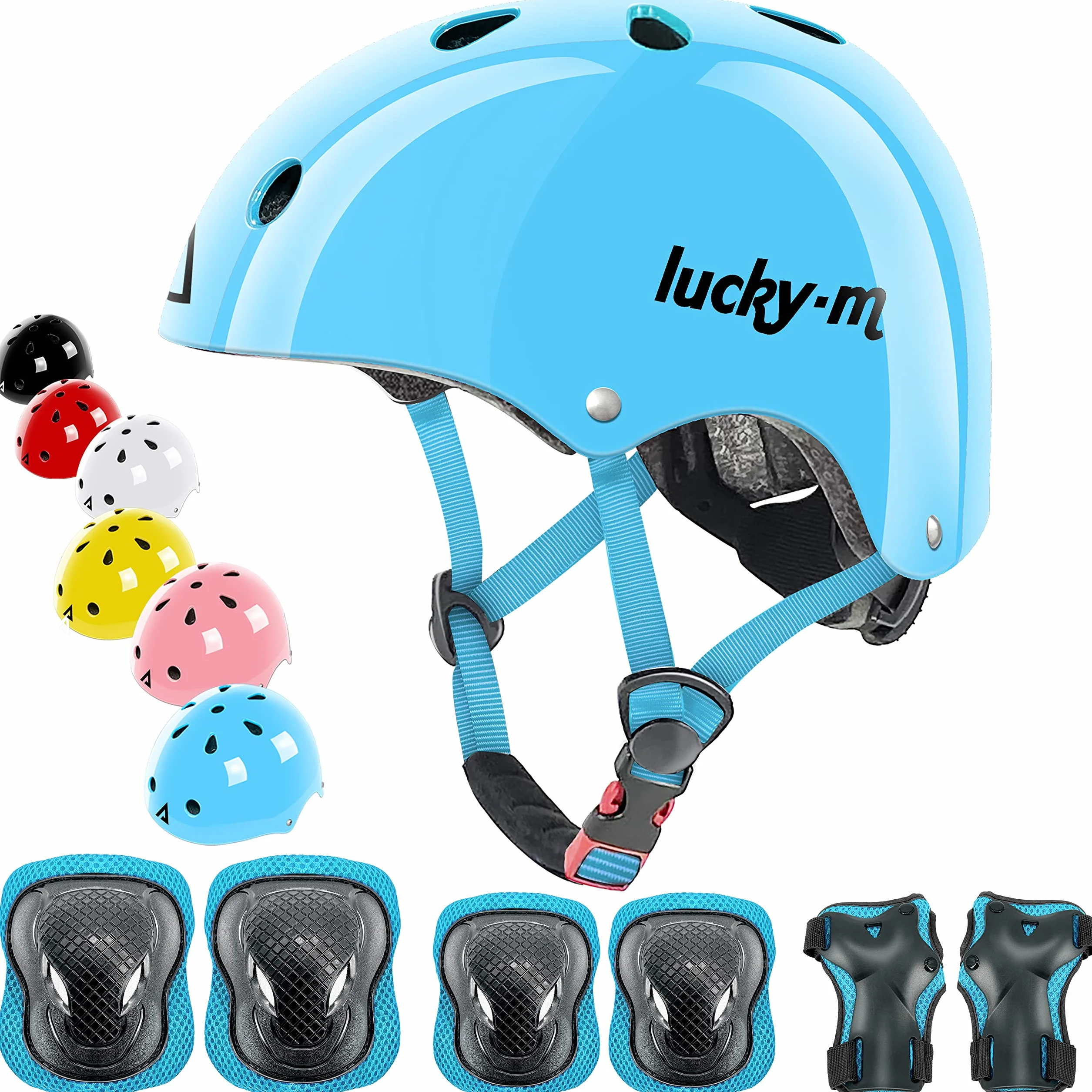 Casque Enfants Réglable Ensemble Protection 7 en 1 pour Skateboard Vélo Trottinette