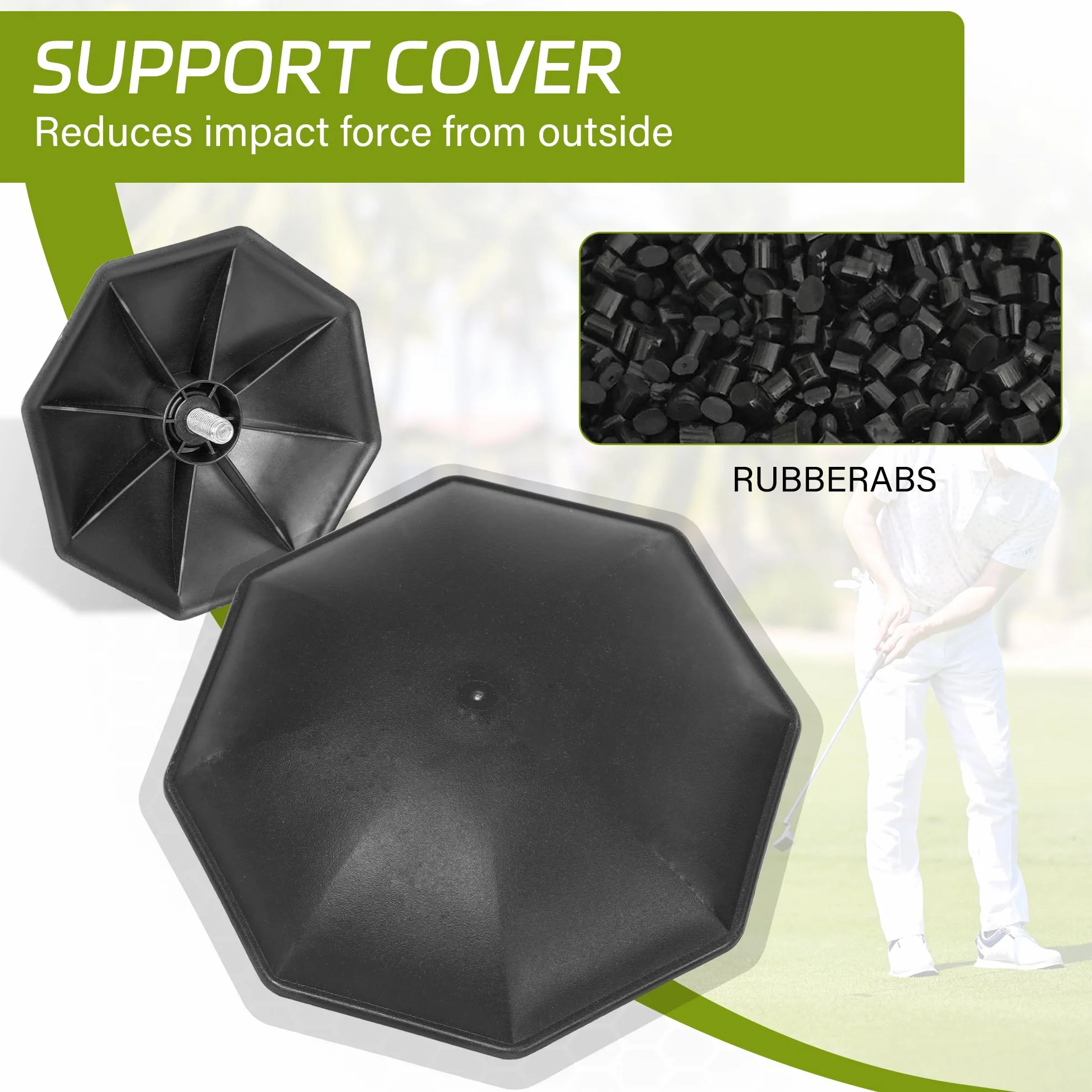 Canne de support réglable pour sac de golf – Support télescopique rigide pour club de golf en alliage d'aluminium pour protection de club, accessoire de sac de protection (noir)