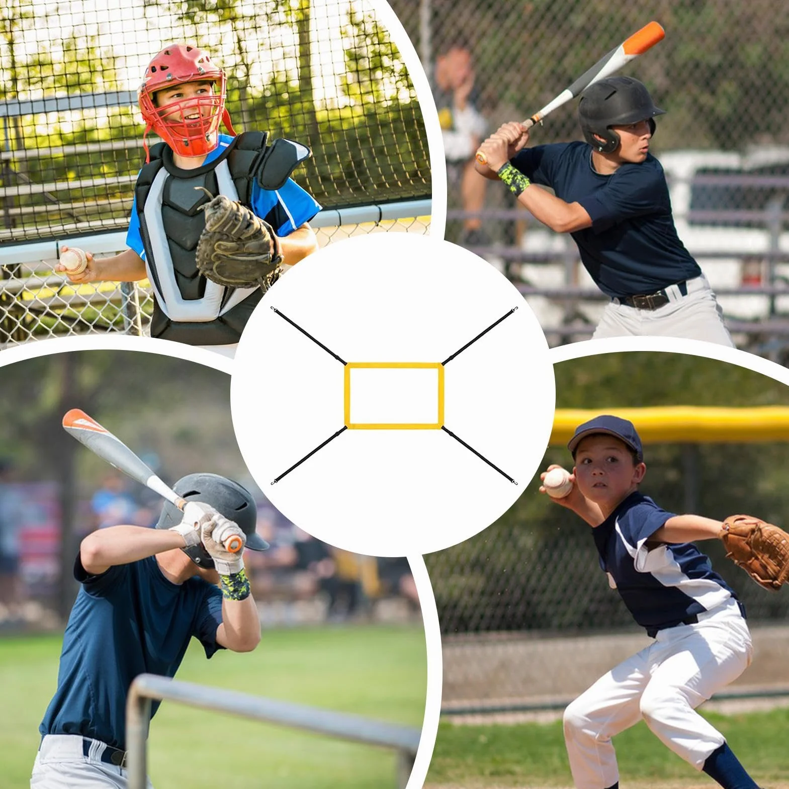 Zone de Strike de Baseball, Cible de Pitching 4 Sangles Réglables, Équipement d'Entraînement Professionnel
