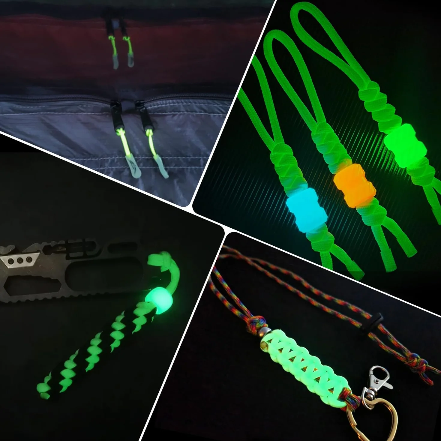 Brotree Lumineuse Paracorde Fluorescente 4mm 15m Corde 9 Brins 550 pour Artisanat Camping