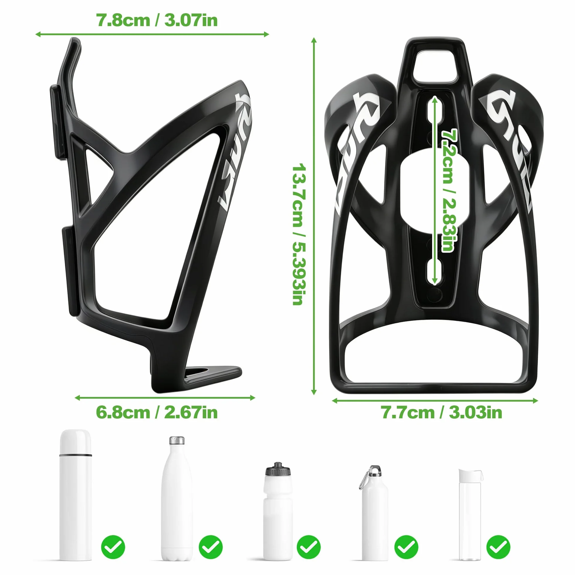 Lot de 2 Porte Bouteille de Vélo, Porte Gourde Velo en Plastique PC Haute Résistance pour VTT et Vélo de Route