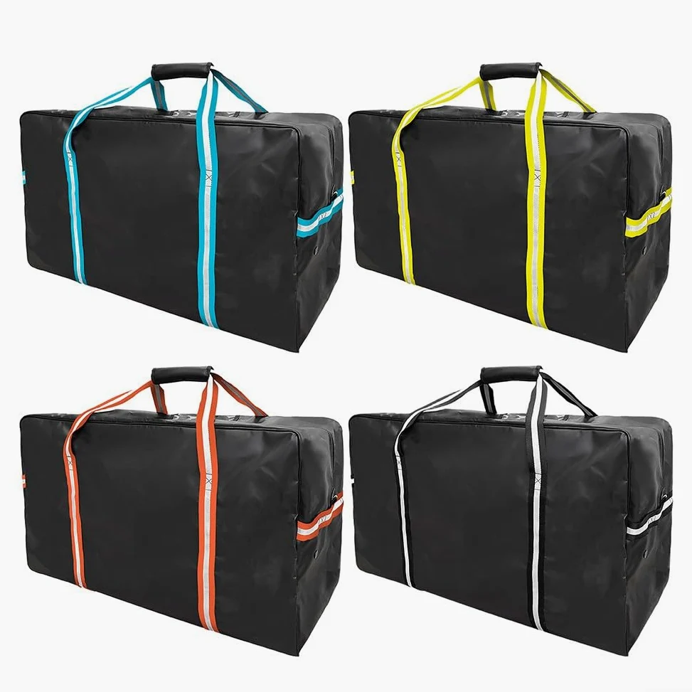 EasyByMall Sac d'équipement de hockey, sac de rangement portable multifonction en PVC étanche pour hockey sur glace, basket-ball, football