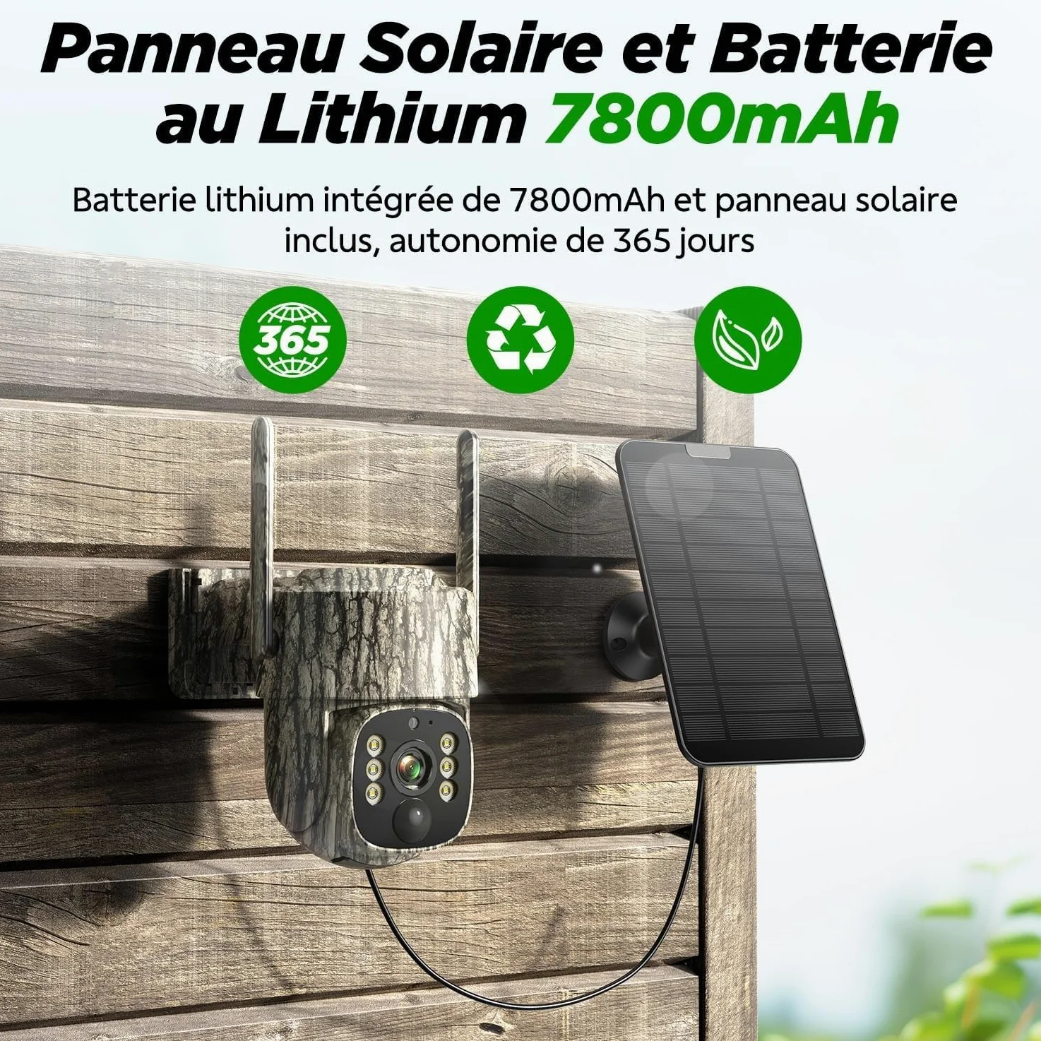 VOOPEAK Caméra de Chasse 4G LTE Solaire connectée, 2.5K, 355°/90°, IP66 | Avec vision nocturne, détecteur de mouvement PIR, vue en direct via l’application et accès à distance pour les passages de gi