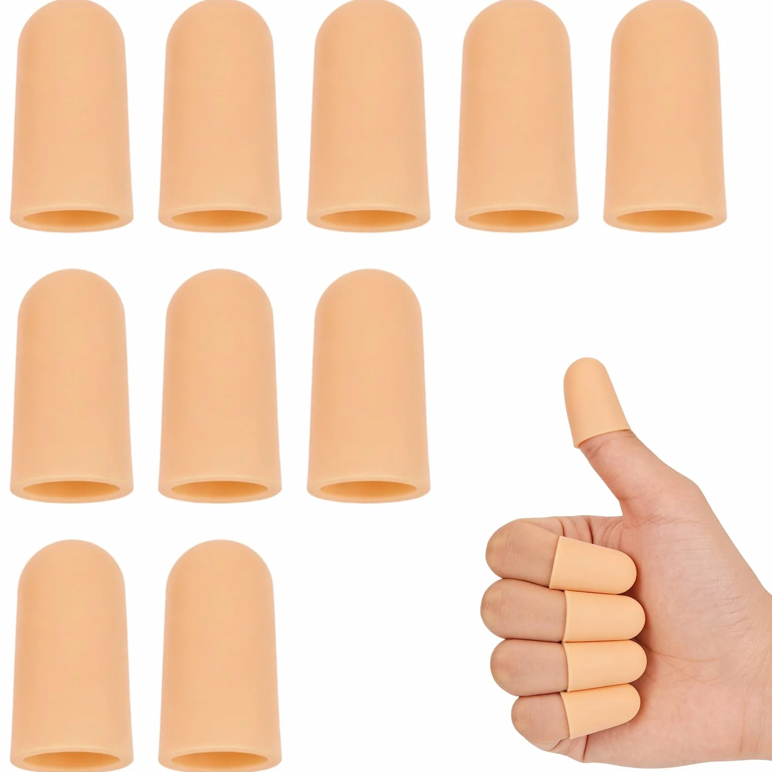Protège-doigt en silicone étanche pour doigt fissuré, eczéma, arthrite - Kaki