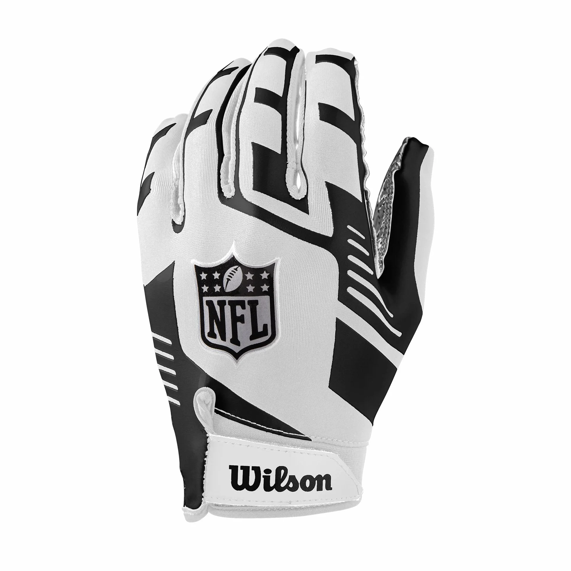 Wilson NFL Gants de réception extensibles Taille enfant Blanc/noir