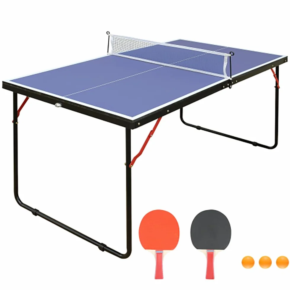 Table de ping-pong pliable 137 x 76 cm avec filet, raquettes et balles