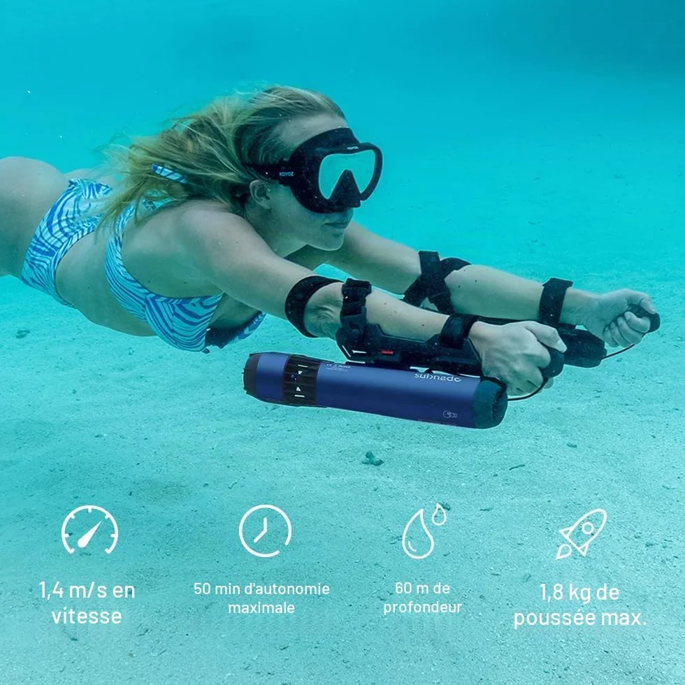 Waydoo Subnado Lite Scooter sous-Marin Compact Portable, Propulseur de Plongée Bleu