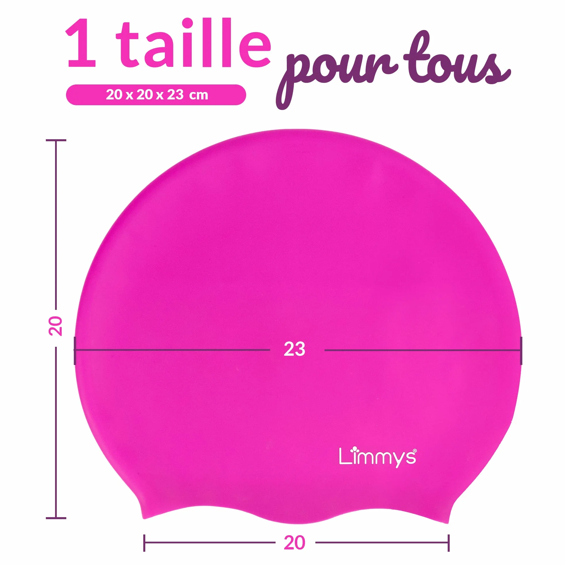 Limmys Bonnet de Natation en Silicone pour Adultes – Souple Extensible Résistant au Chlore