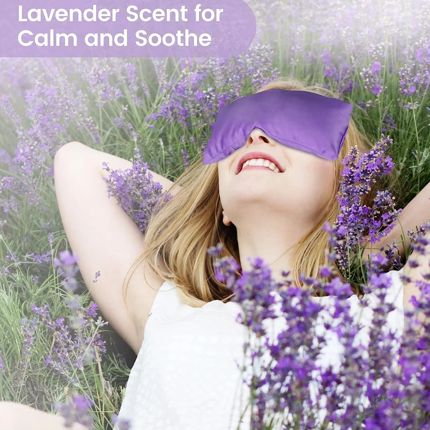 SuzziPad Lot de 6 oreillers pour les yeux à la lavande, masque lesté pour dormir, compresse oculaire chaude et froide