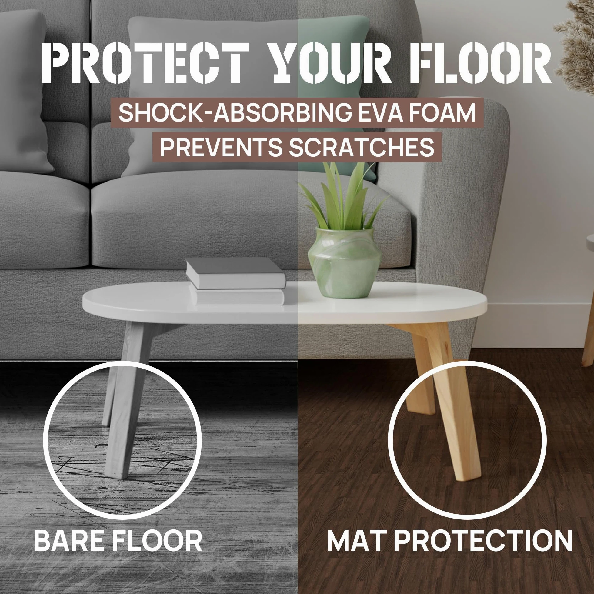 Yes4All Tapis de sol en mousse imitation bois – 1,1 m², 2,2 m², 3,3 m² – Dalles en mousse EVA emboîtables avec bordures, pour protéger le sol et créer un espace d'entraînement à domicile