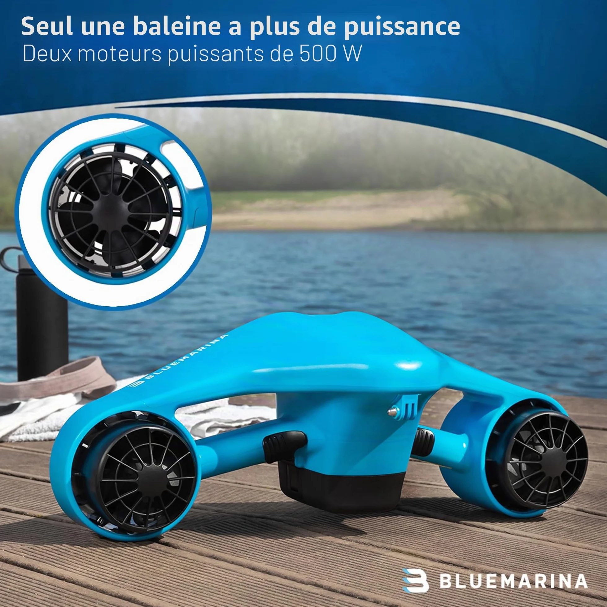 Bluemarina Orca scooter de plongée sous-marin 2 moteurs 500W 3 vitesses 30 mètres