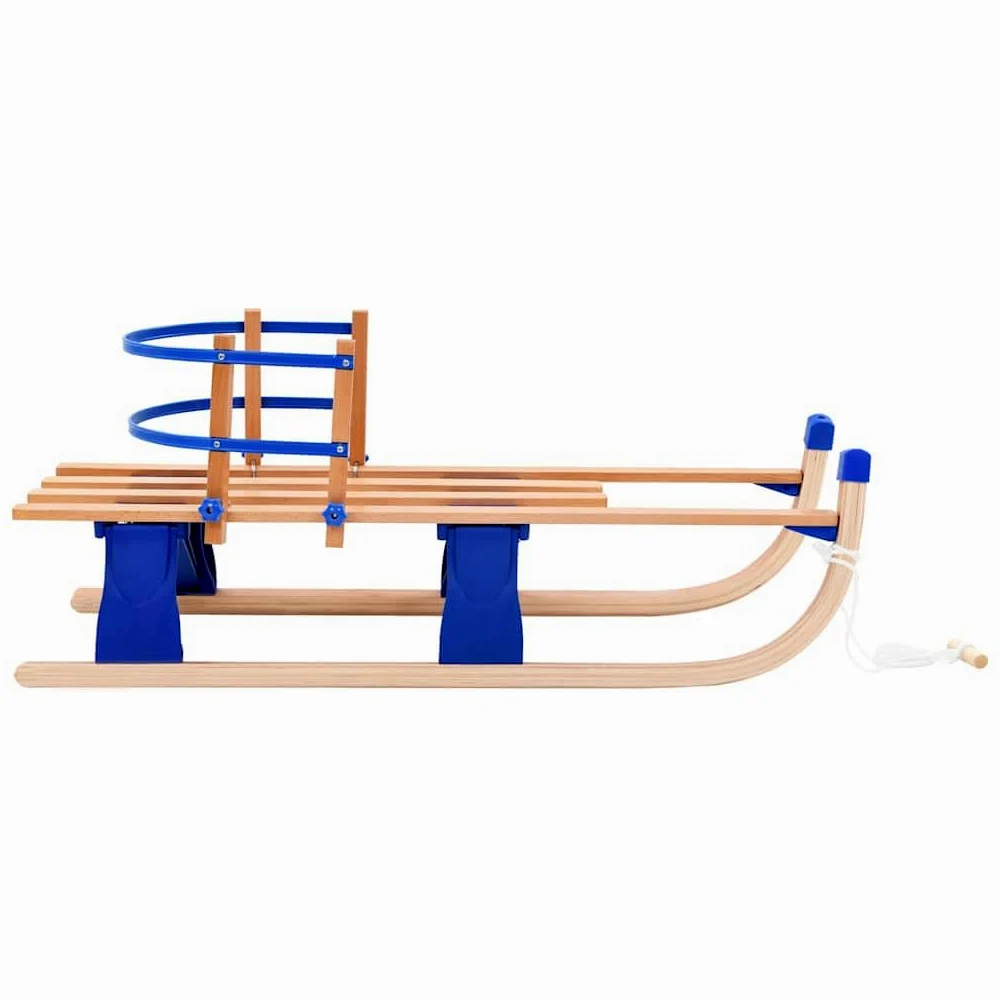 Générique Traîneau Pliable en Bois avec Dossier 119 cm,Équipements Sportifs,Loisirs de Plein air,Activités & Sports d'hiver,Traîneaux,Beige,6.9 KG,91458