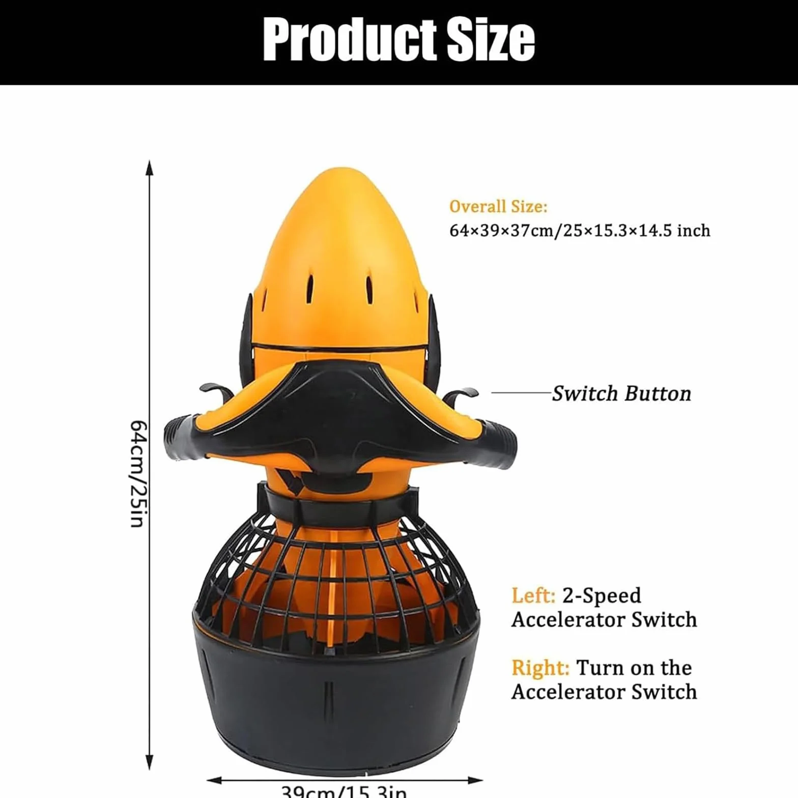 Scooter sous-Marin électrique étanche 6 km/h 500W pour Plongée