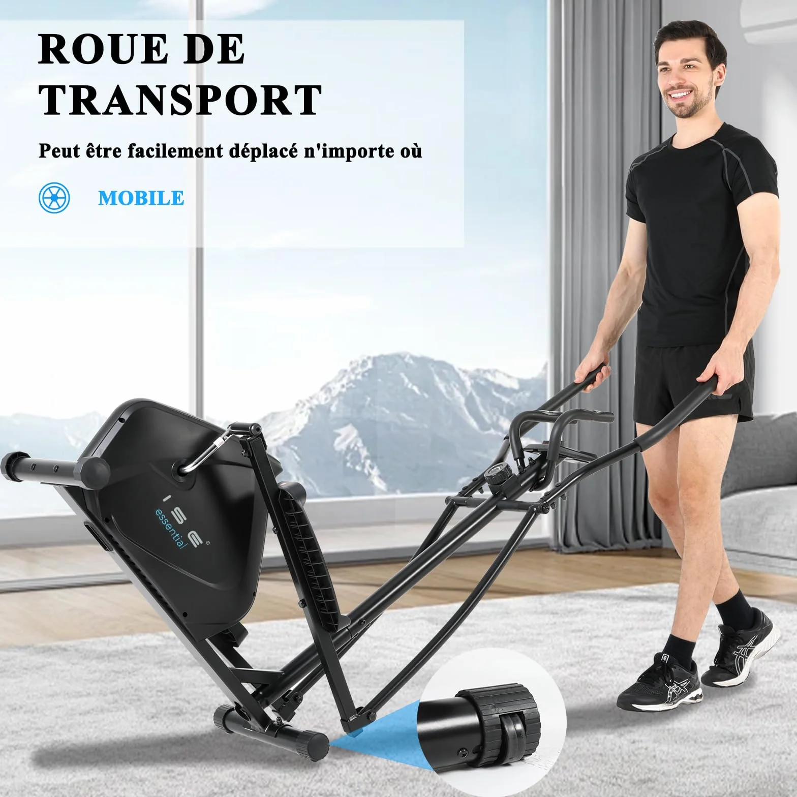 ISE Velo Elliptique d'Appartement Magnétique 8 Niveaux Résistance avec Poids d'Inertie 8KG