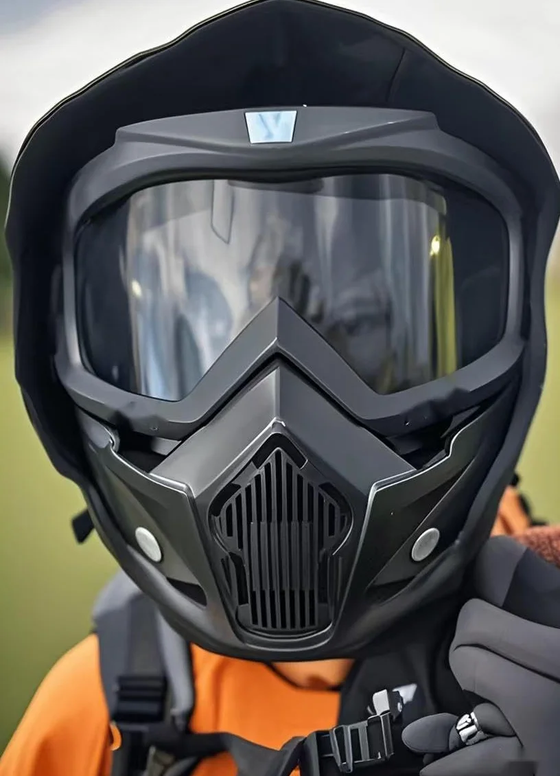 Masque Tactique Airsoft Paintball Full Face avec Visière Amovible Moto Ski Halloween