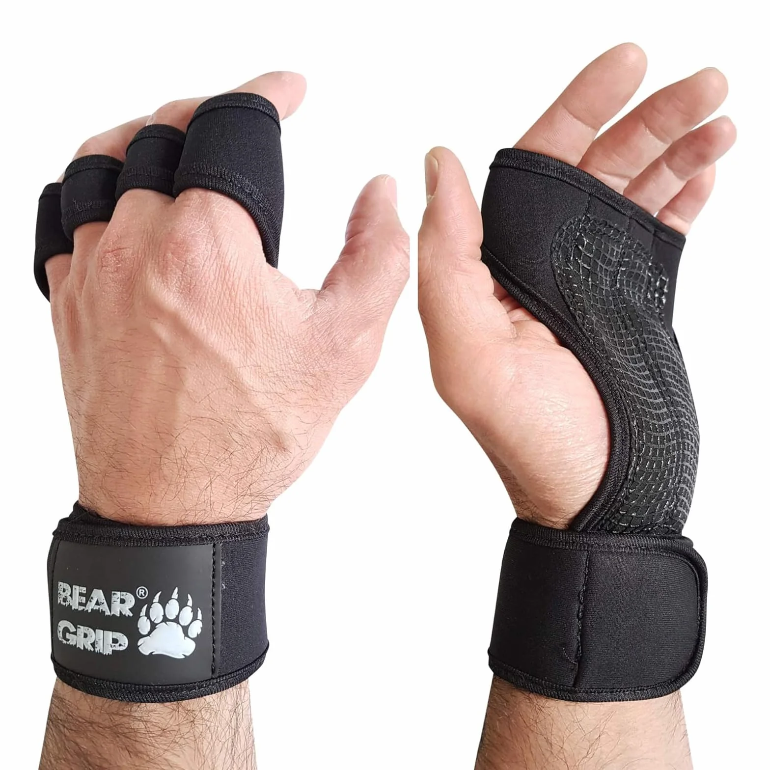 Bear Grip Gants d'entraînement Ouverts pour Crossfit, Musculation et haltérophilie