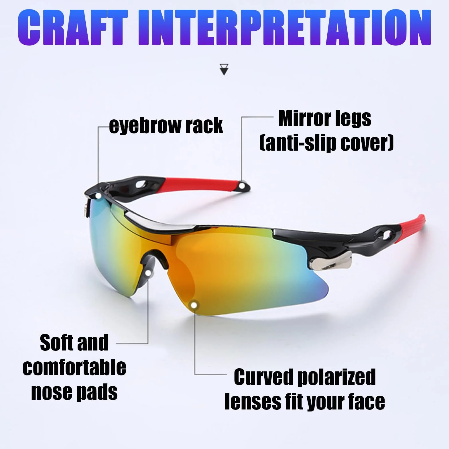 Lunettes de Vélo Solaire Sport UV400 pour Hommes Femmes Cyclisme