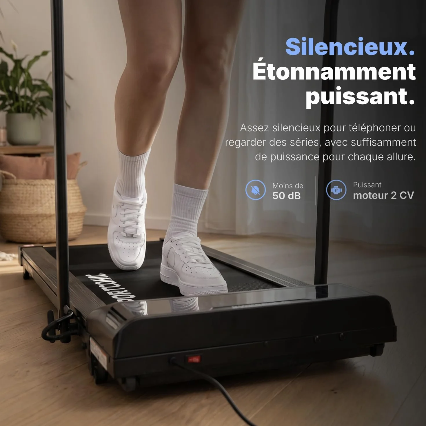 Tapis de Course Pliable Silencieux avec Télécommande – Walking Pad Compact pour Maison & Bureau
