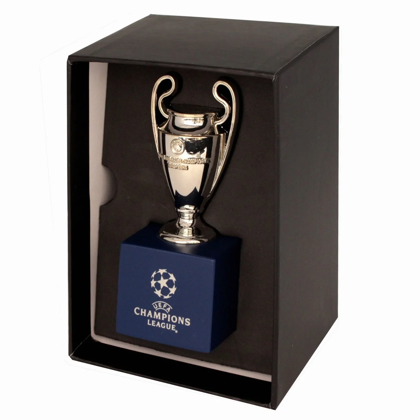 UEFA Homme Pokalreplika Uefa Mm Auf Holzpodest R plique 70 cm de la ligue des champions sur socle, Argenté., 70mm 7cm EU