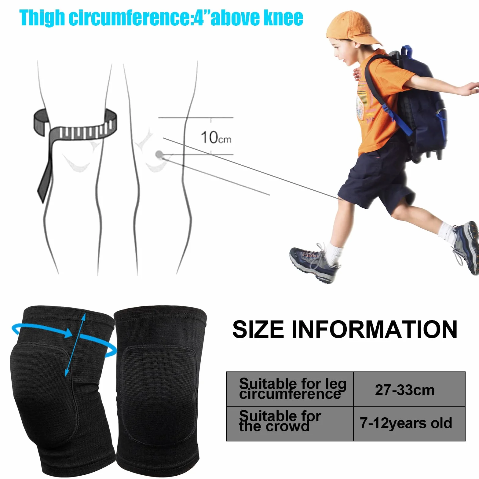 Genouillère Ligamentaire Enfants Protection Sport Compression Respirant Antidérapant Maintien Course