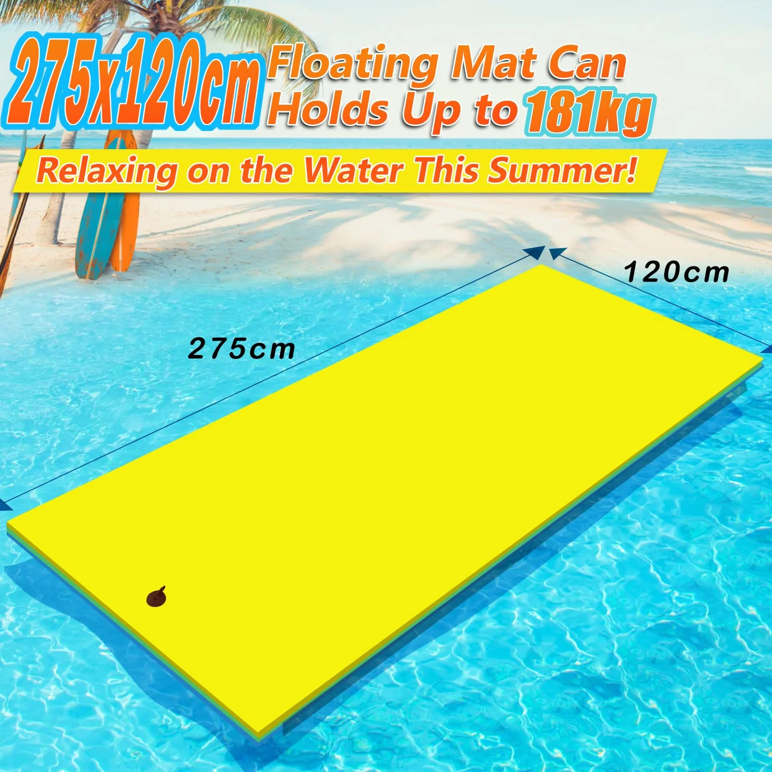 Tapis Flottant Piscine Mousse XPE 240x120cm 275x120cm 305x120cm 365x120cm Capacité Portante 313KG