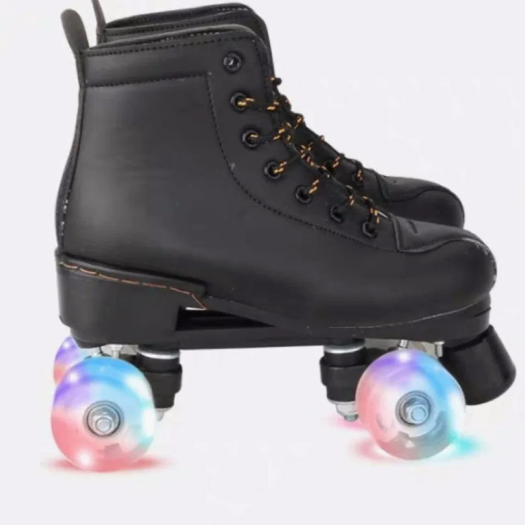 Lames De Roller Quad Double Row Quad Professionnel 4 Roues Patinage Classique Quad Artistique Patins À roulettes pour Les Jeunes Adultes pour Intérieur Et Extérieur